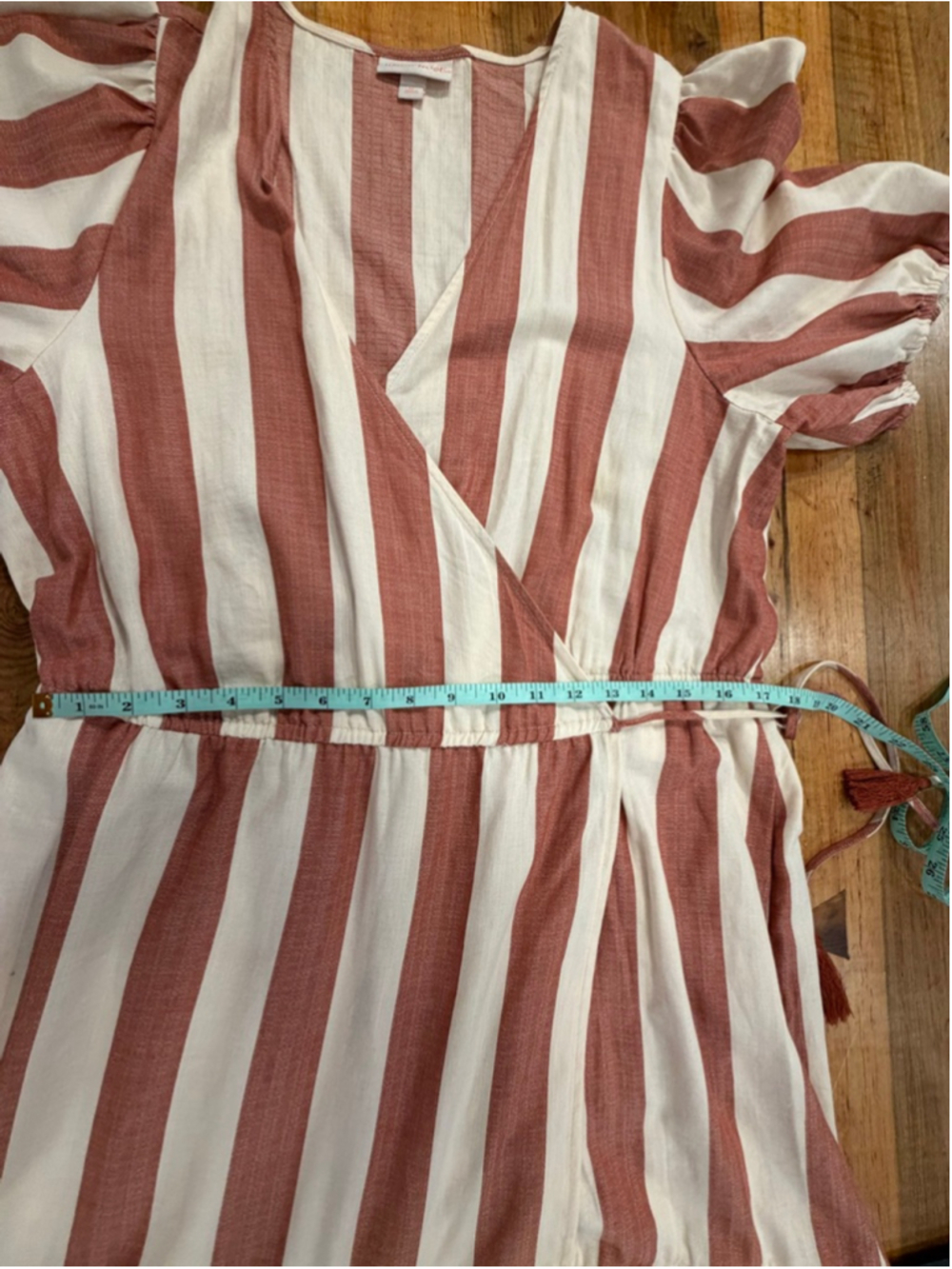Knox Rose Maxi Wrap Dress XL Pink Cream Stripe Cotton Coastal Resort Tiered Pock - Picture 12 of 13